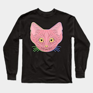 cute red sand cat face Long Sleeve T-Shirt